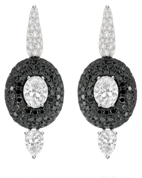 Black Diamond Earrings - White Diamond Earrings - Diamond Earrings