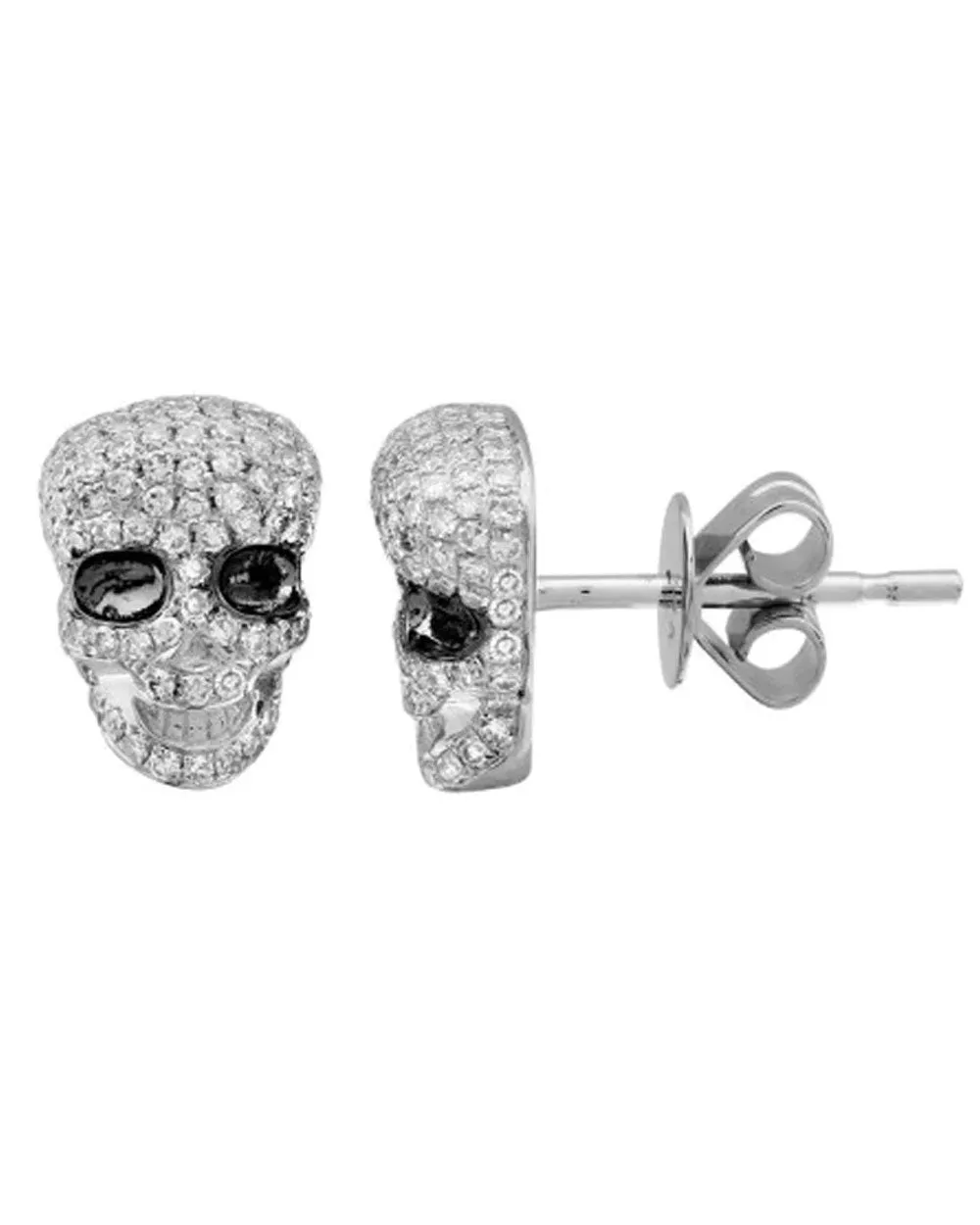 Black Diamond Skull Earrings