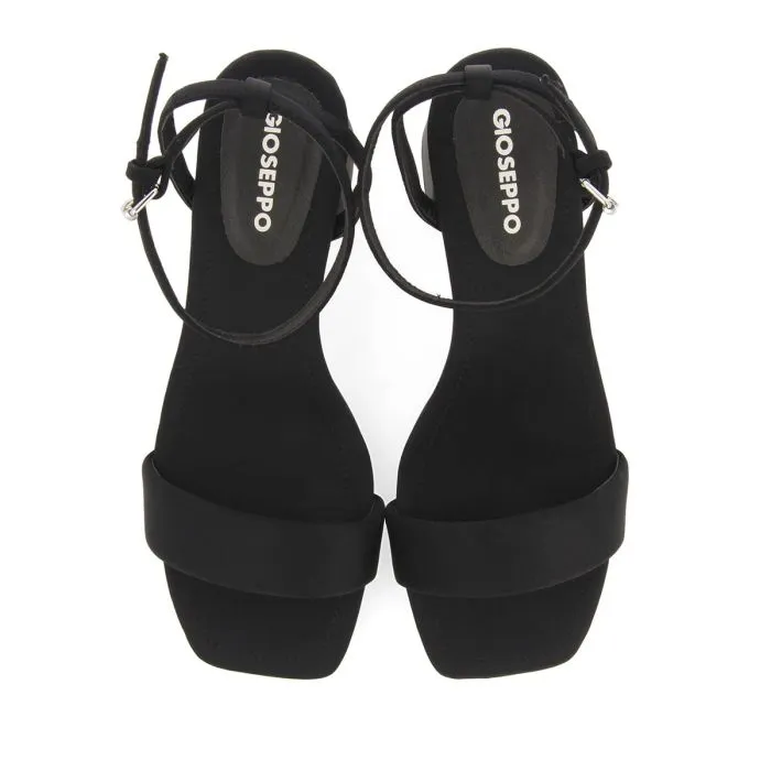 BLACK HEEL SANDALS WITH PADDED STRAP FOR WOMEN GIARRE