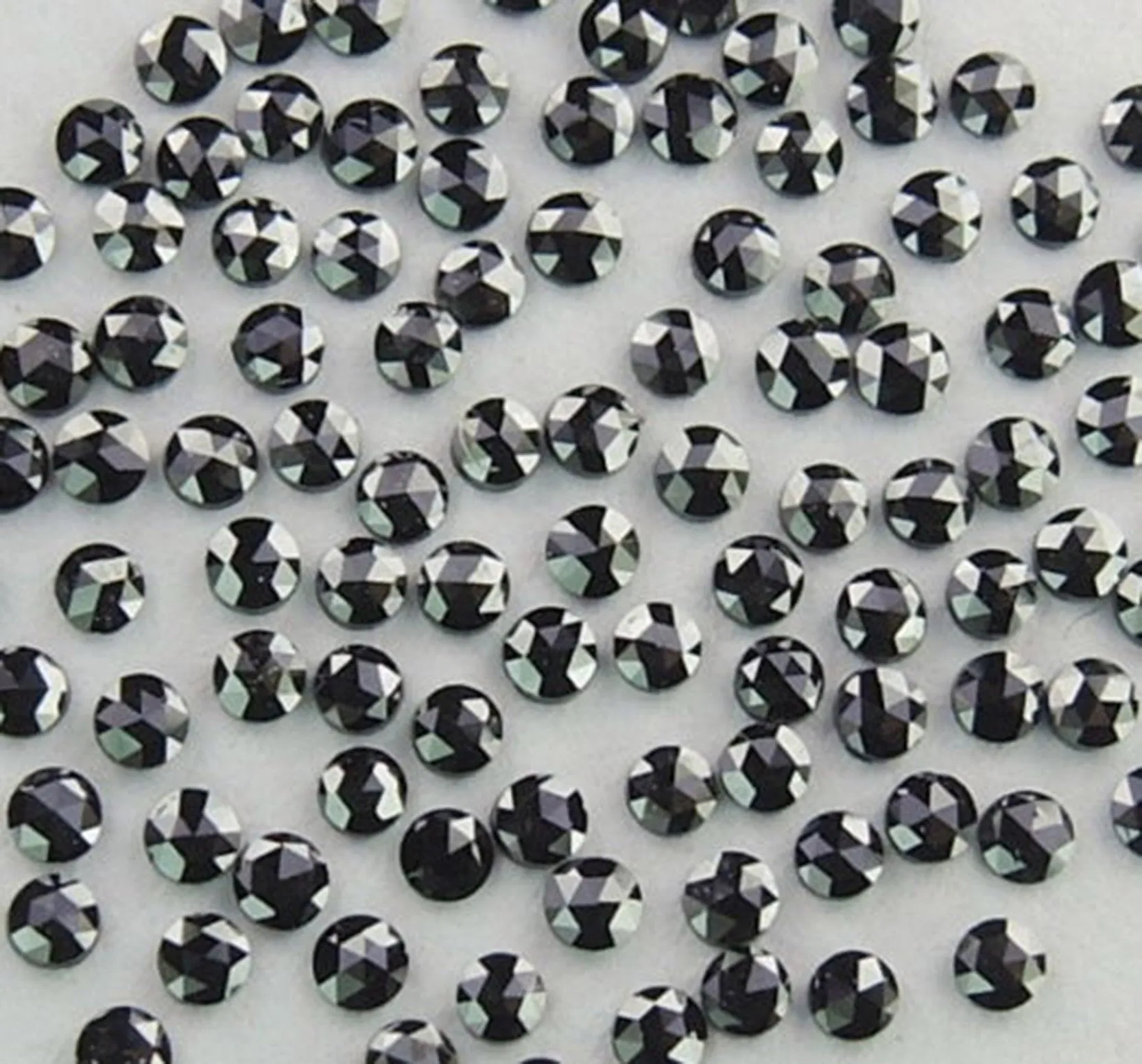 Black Round Rose Cut Natural Loose Diamond 1st Quality - Pick Any Size - Q107