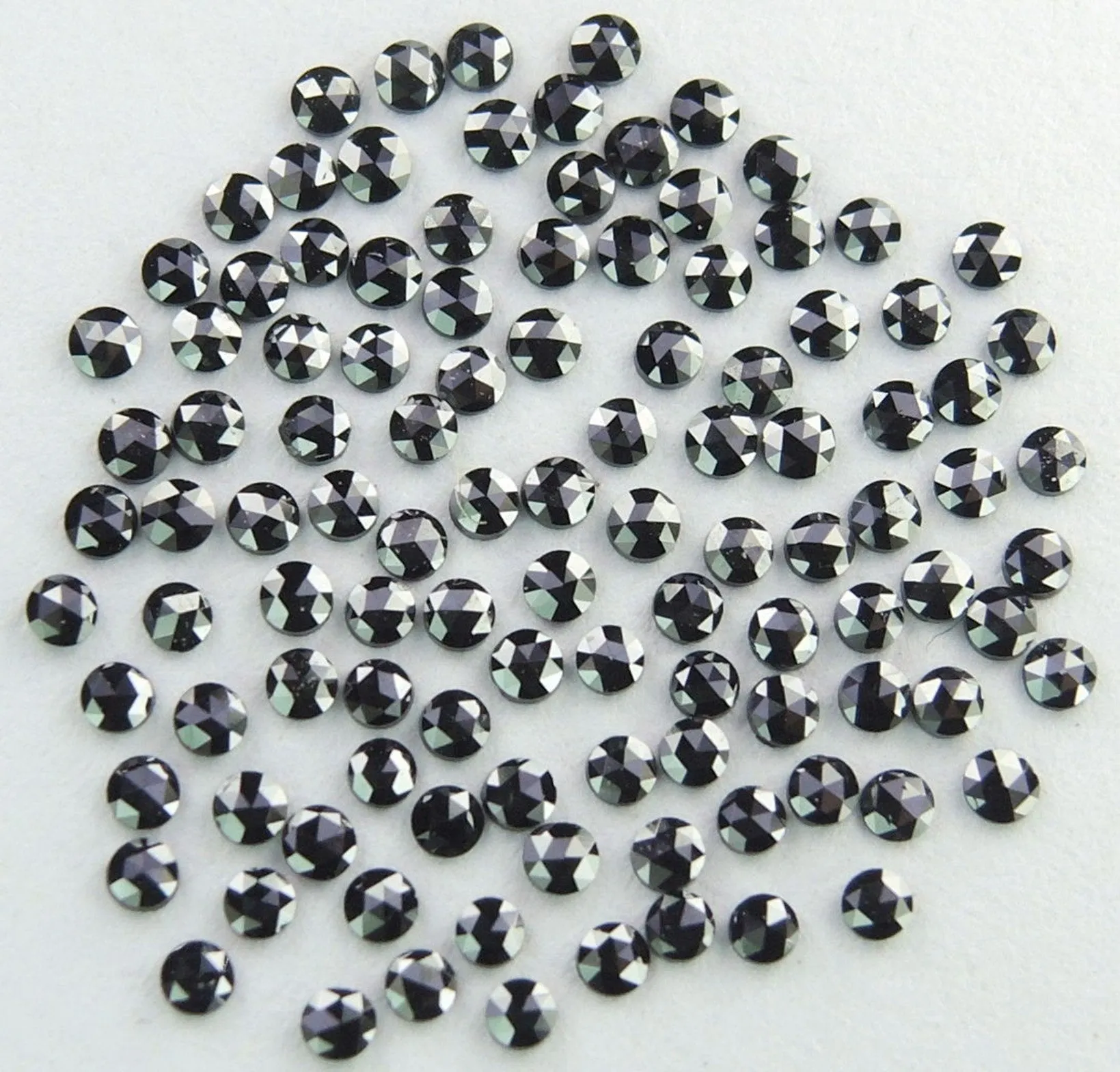 Black Round Rose Cut Natural Loose Diamond 1st Quality - Pick Any Size - Q107