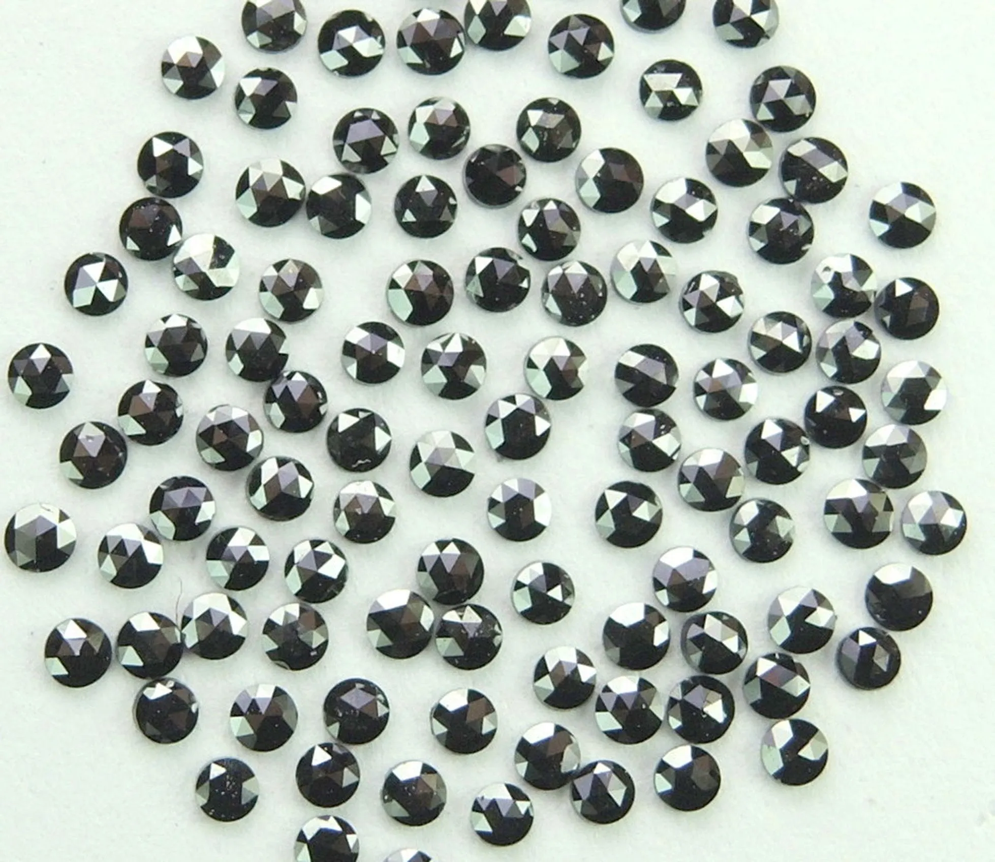 Black Round Rose Cut Natural Loose Diamond 1st Quality - Pick Any Size - Q107