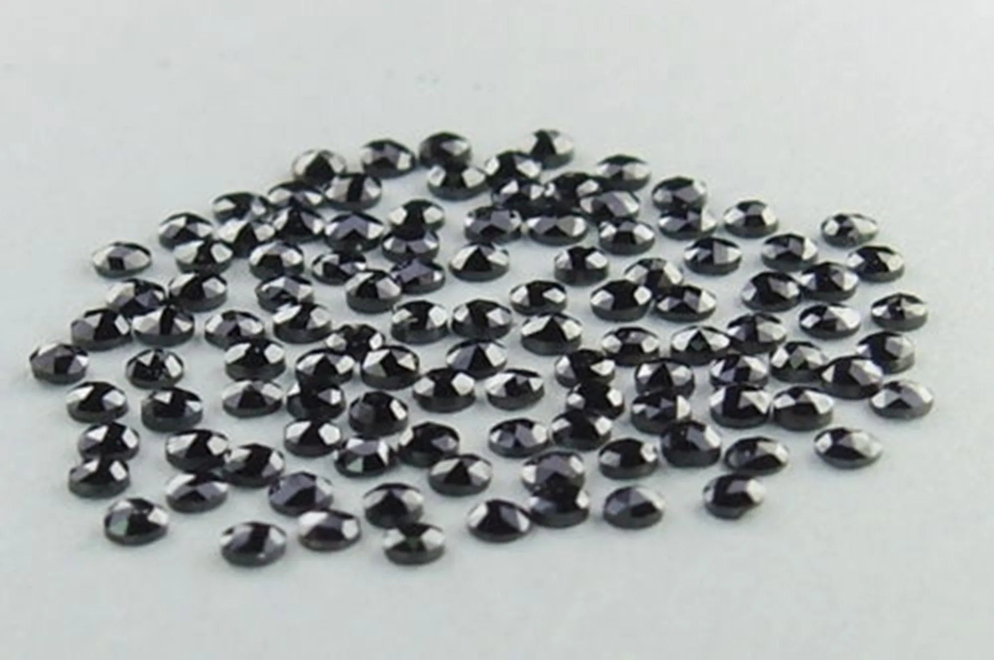 Black Round Rose Cut Natural Loose Diamond 1st Quality - Pick Any Size - Q107