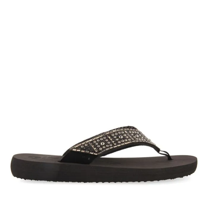 BLACK SANDALS WITH CRYSTAL EMBELLISHMENT FOR WOMEN ASHLAND