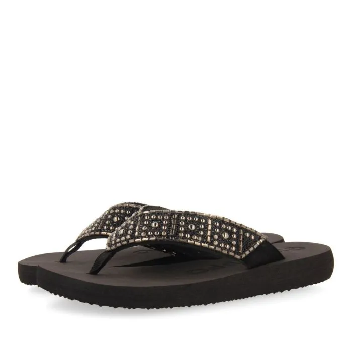 BLACK SANDALS WITH CRYSTAL EMBELLISHMENT FOR WOMEN ASHLAND