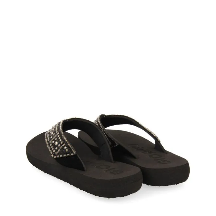 BLACK SANDALS WITH CRYSTAL EMBELLISHMENT FOR WOMEN ASHLAND