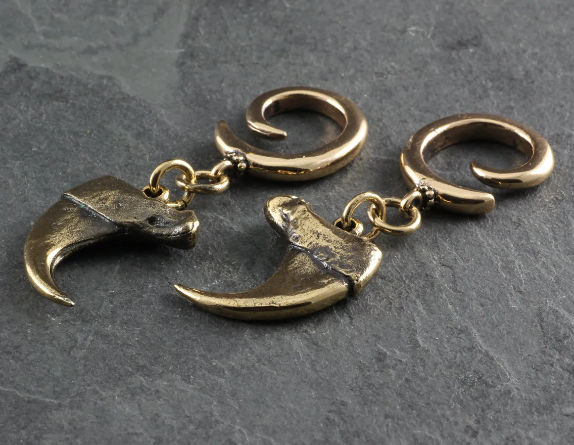 Bronze Spiral Earrings - Cougar Claw Design