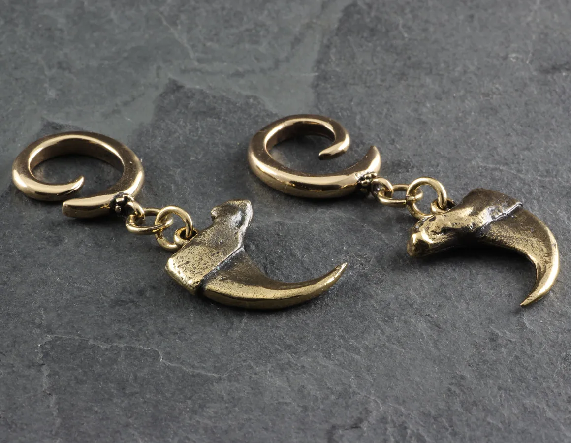 Bronze Spiral Earrings - Cougar Claw Design