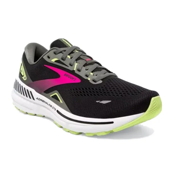 Brooks Adrenaline GTS 23 Women's Running Shoe Black Gunmetal Sharp Green