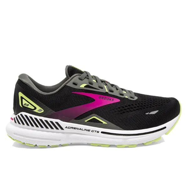 Brooks Adrenaline GTS 23 Women's Running Shoe Black Gunmetal Sharp Green