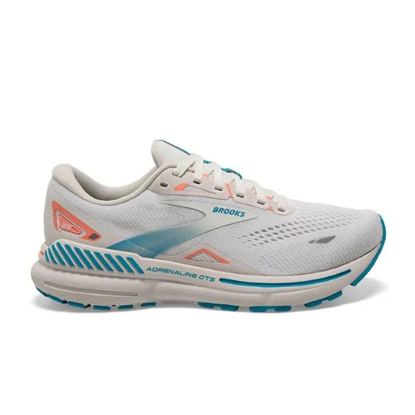 Brooks Adrenaline GTS 23 Women's Running Shoes in White/Blue.