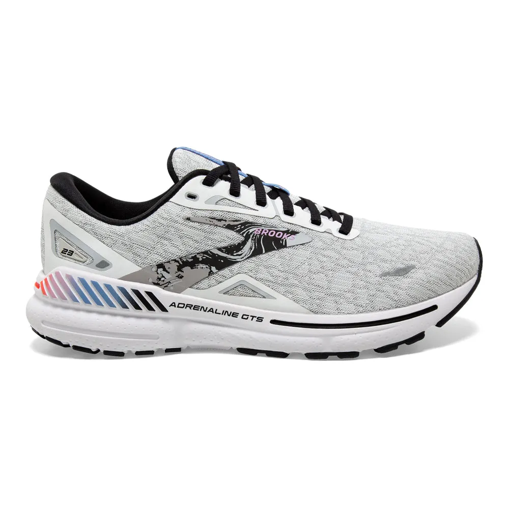 Brooks Adrenaline GTS 23 Women's Running Shoes - White/Black/Orchid Bouquet, Size 10.5 B Medium