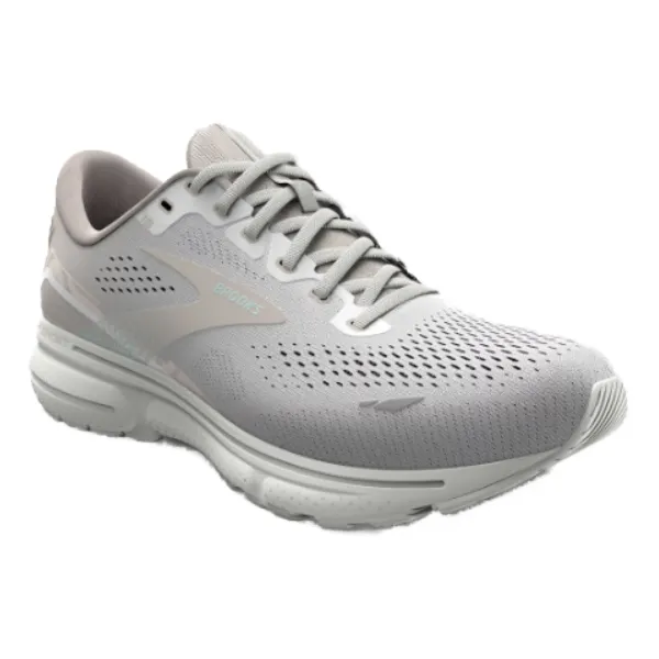 Brooks Ghost 15 Women's Running Shoe - White/Crystal Grey/Glass