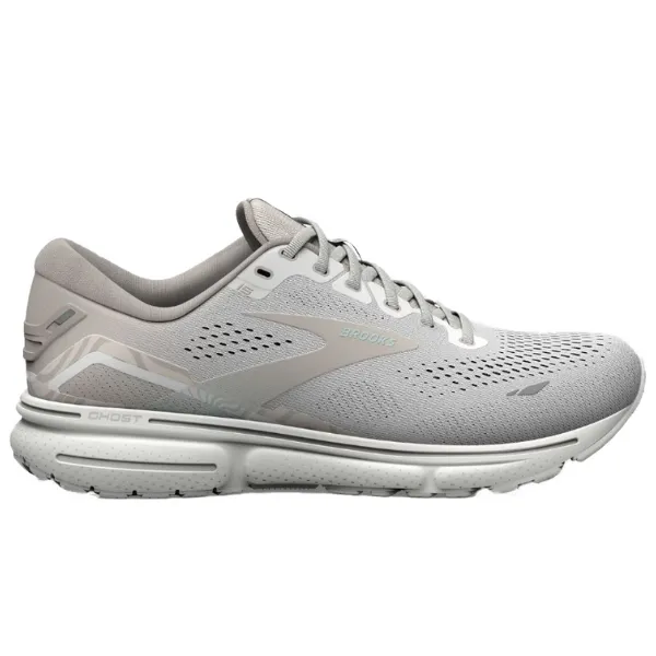 Brooks Ghost 15 Women's Running Shoe - White/Crystal Grey/Glass