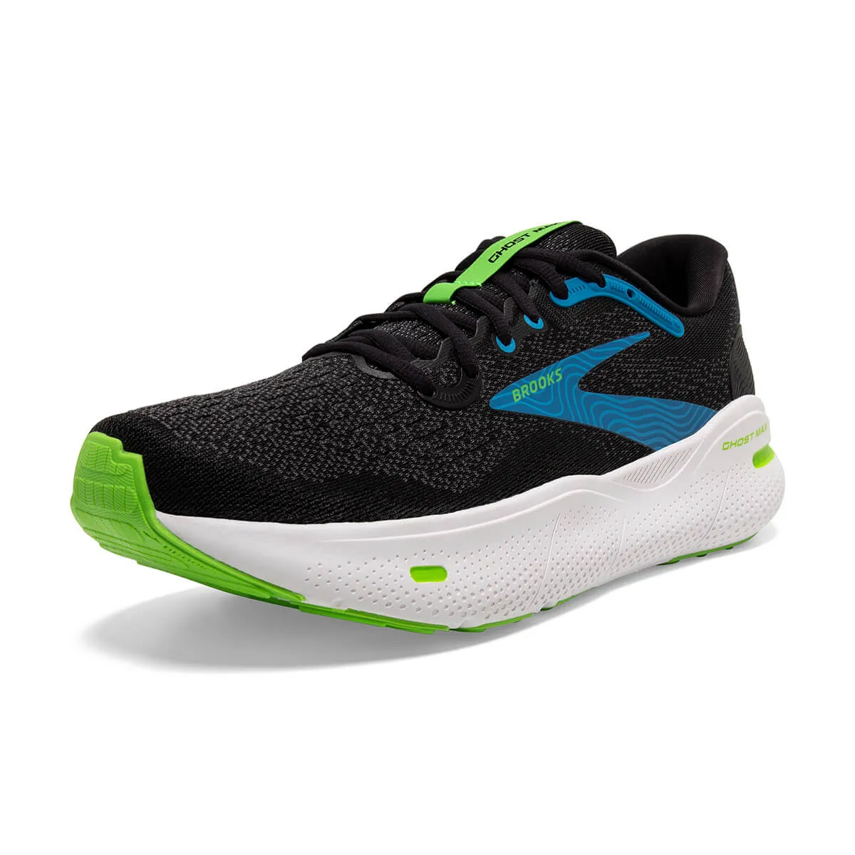 Brooks Ghost Max Men's | Black/Atomic Blue/Jasmine Running Shoe