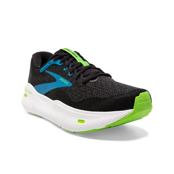 Brooks Ghost Max Wide Black Atomic Blue Jasmine Men's