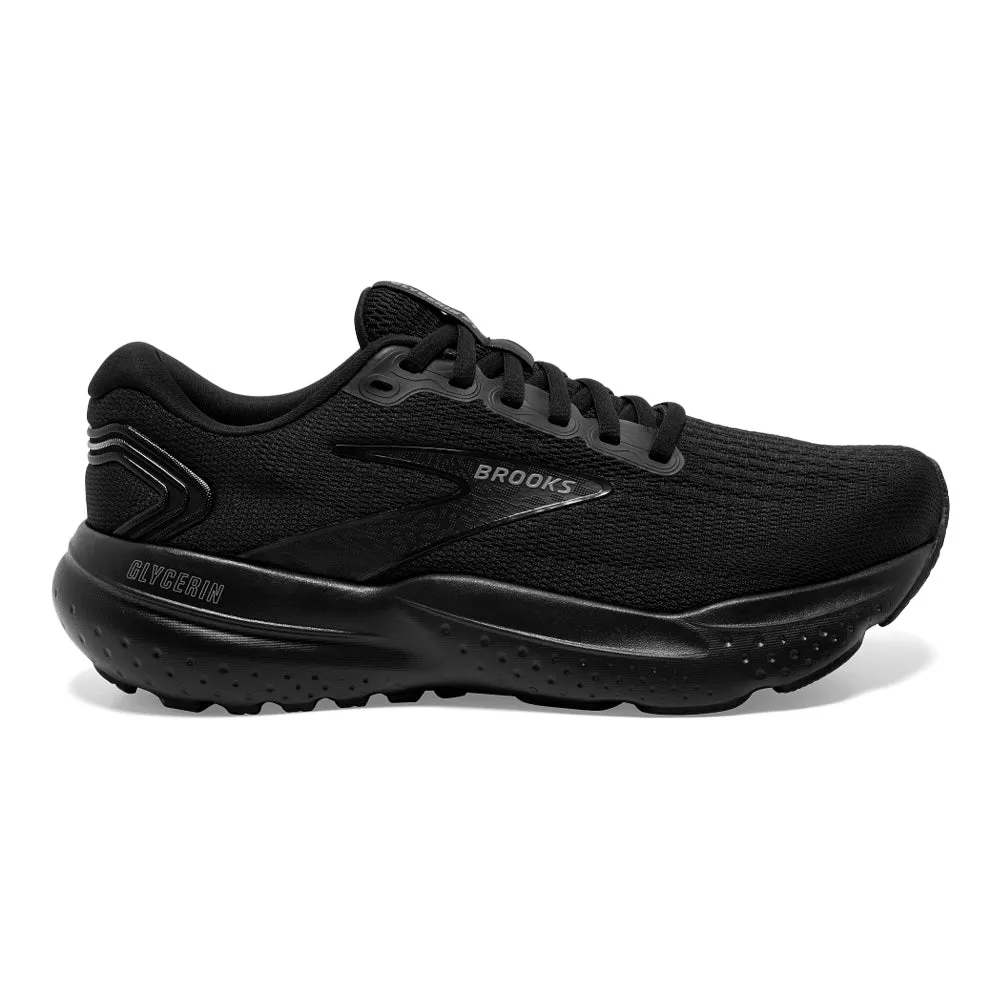 Brooks Glycerin 21, Black/Black/Ebony, 8.5 D Medium - Men's Running Shoes