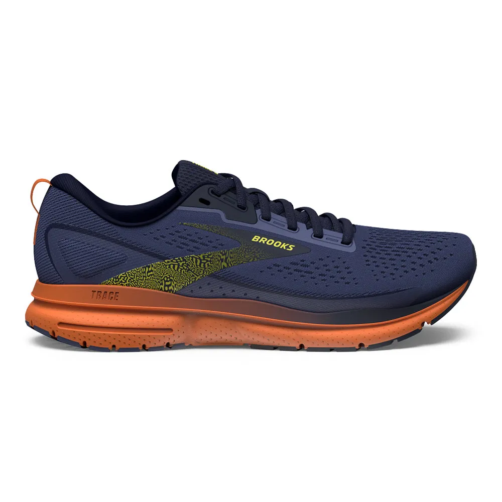 Brooks Trace 3 Men's Running Shoe - Iris/Red Orange/Sulphur - Size 8 D Medium