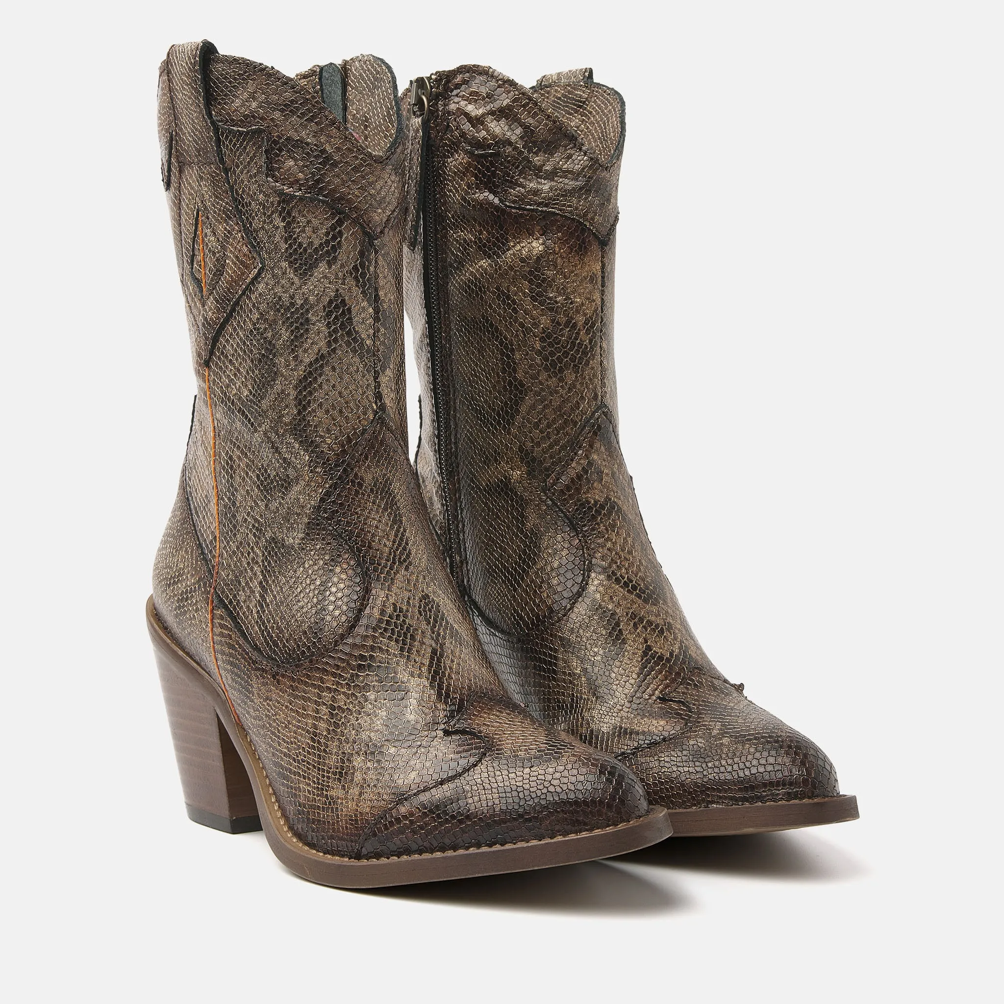 Brown Python Boots 35.120 for Women