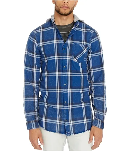 Buffalo David Bitton Mens Hooded Button Up Shirt