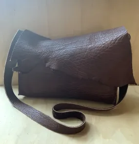 buffalo leather bag in chocolate