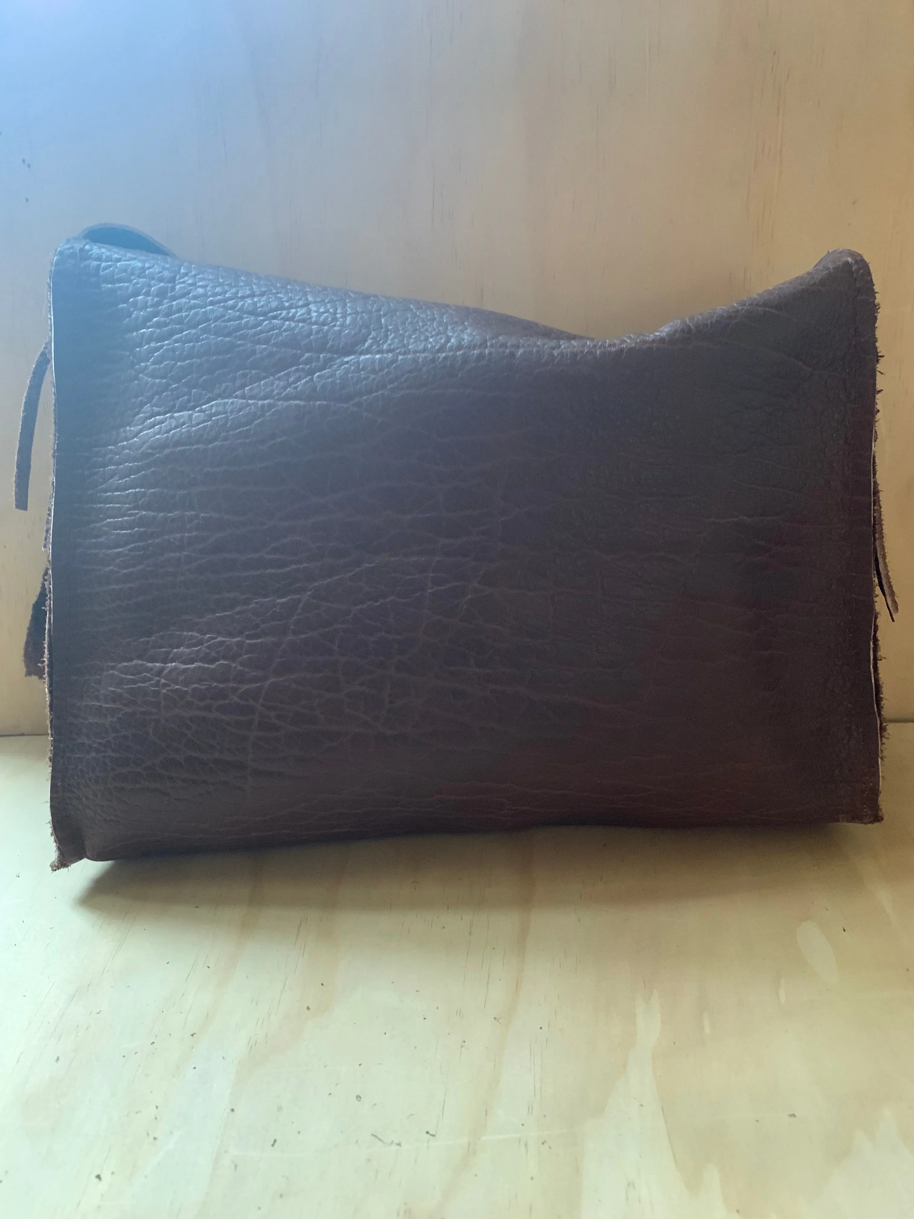 buffalo leather bag in chocolate