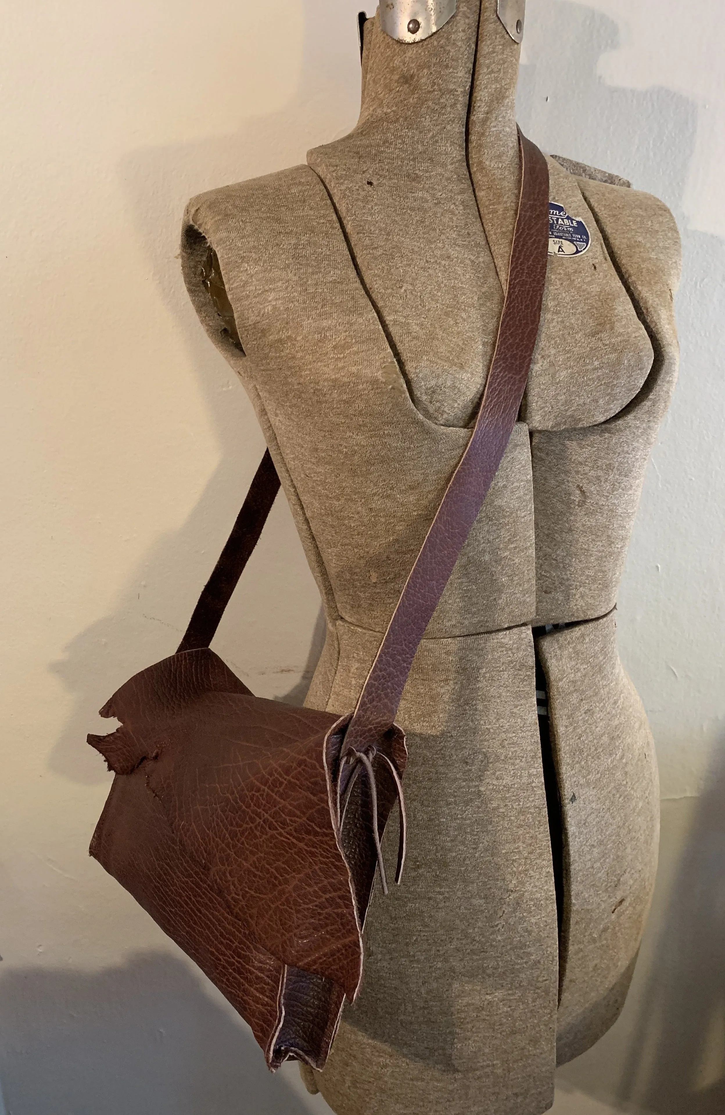 buffalo leather bag in chocolate