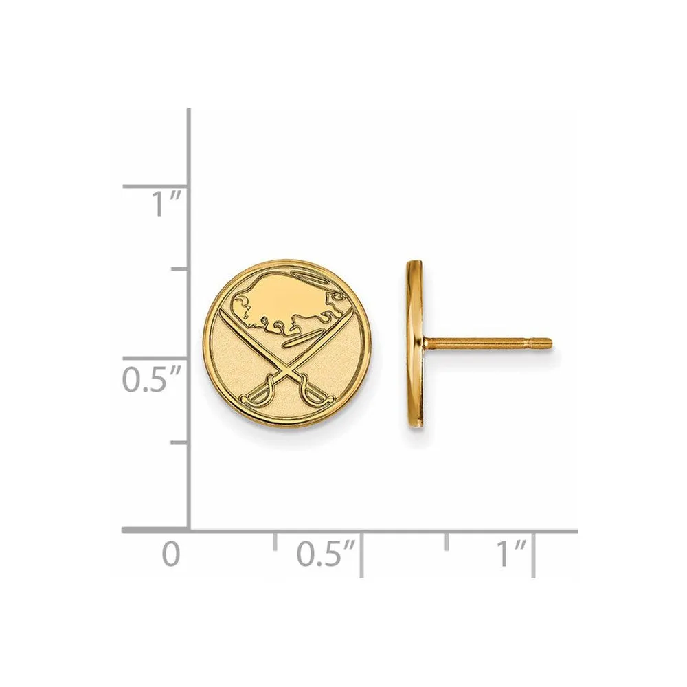 Buffalo Sabres NHL Small Post Earrings in 14k Yellow Gold