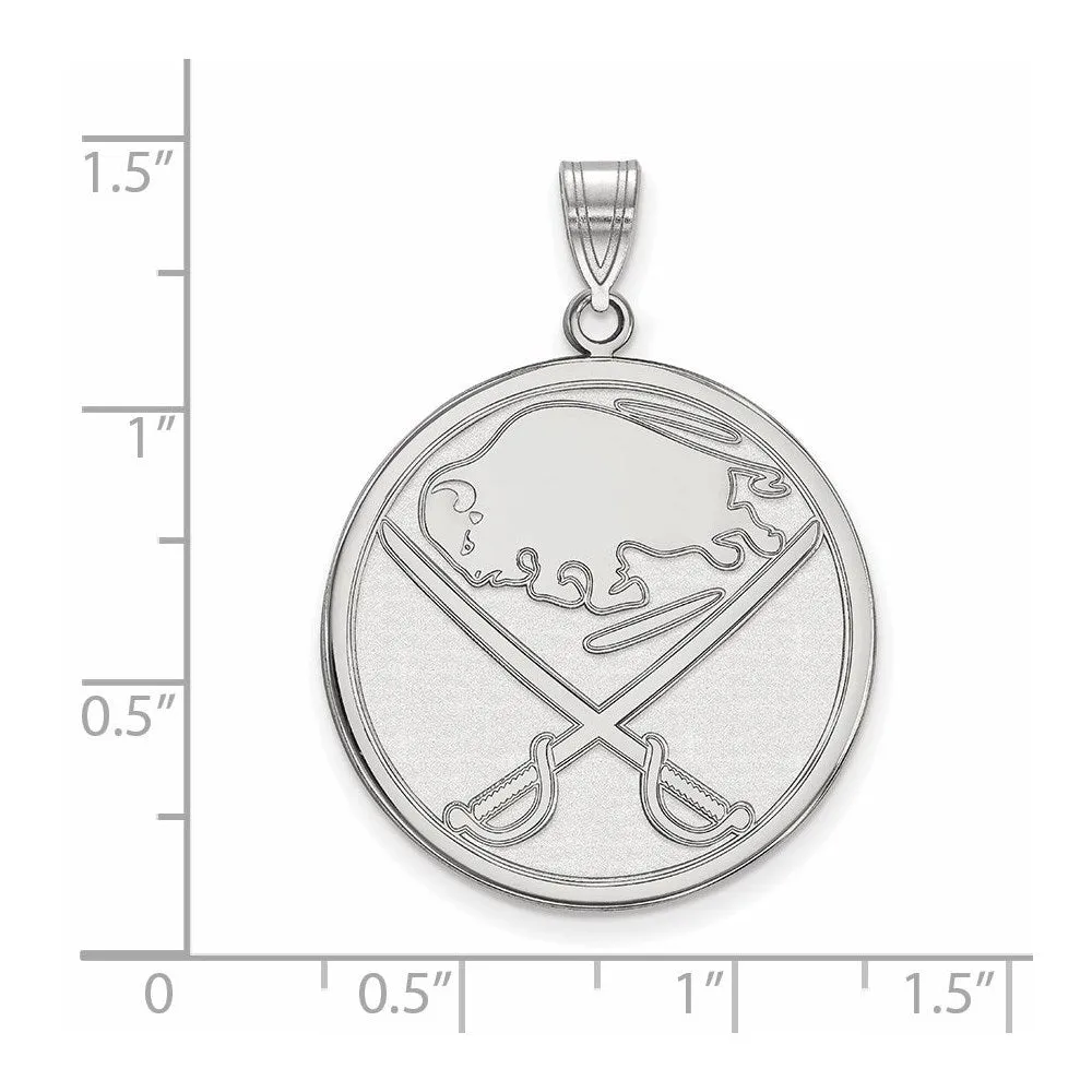 Buffalo Sabres XL Disc Pendant in 10k White Gold