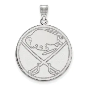 Buffalo Sabres XL Disc Pendant in 10k White Gold