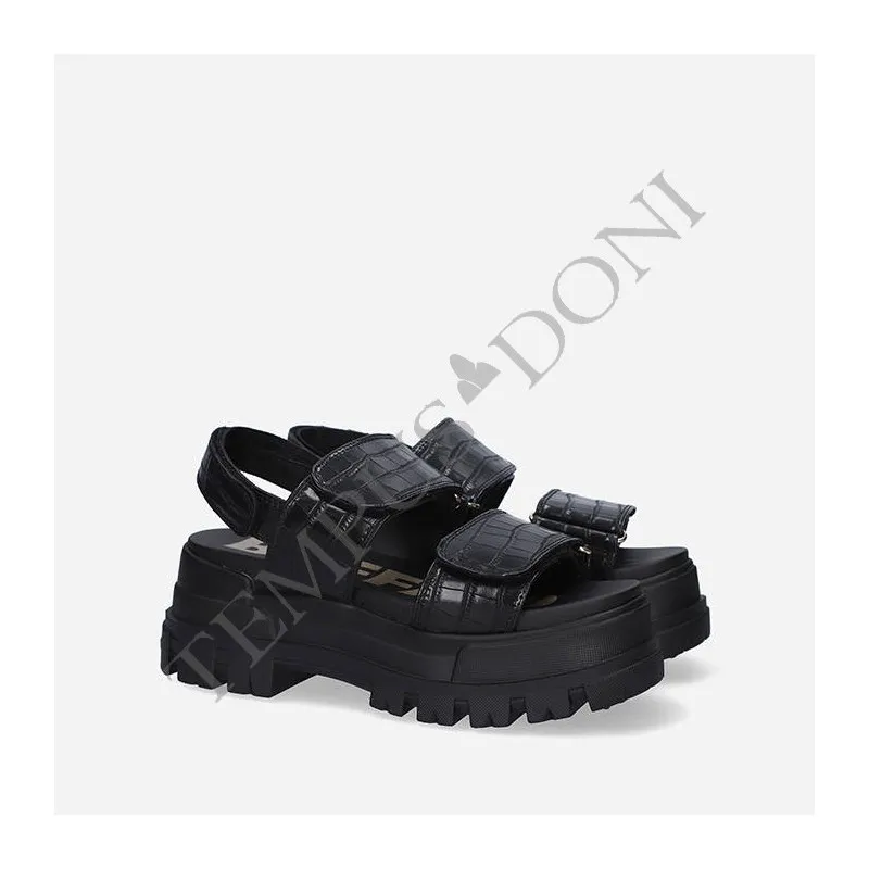 Buffalo women's shoes - black and asphalt colors - Donna collection - Tempus Doni shoes.