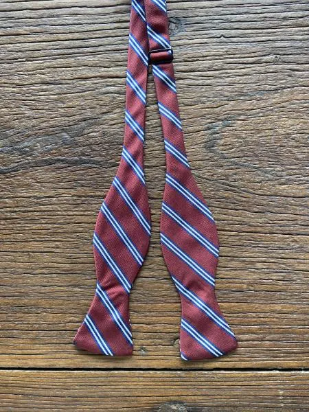 Burgundy Brooks Stripe Bow Tie