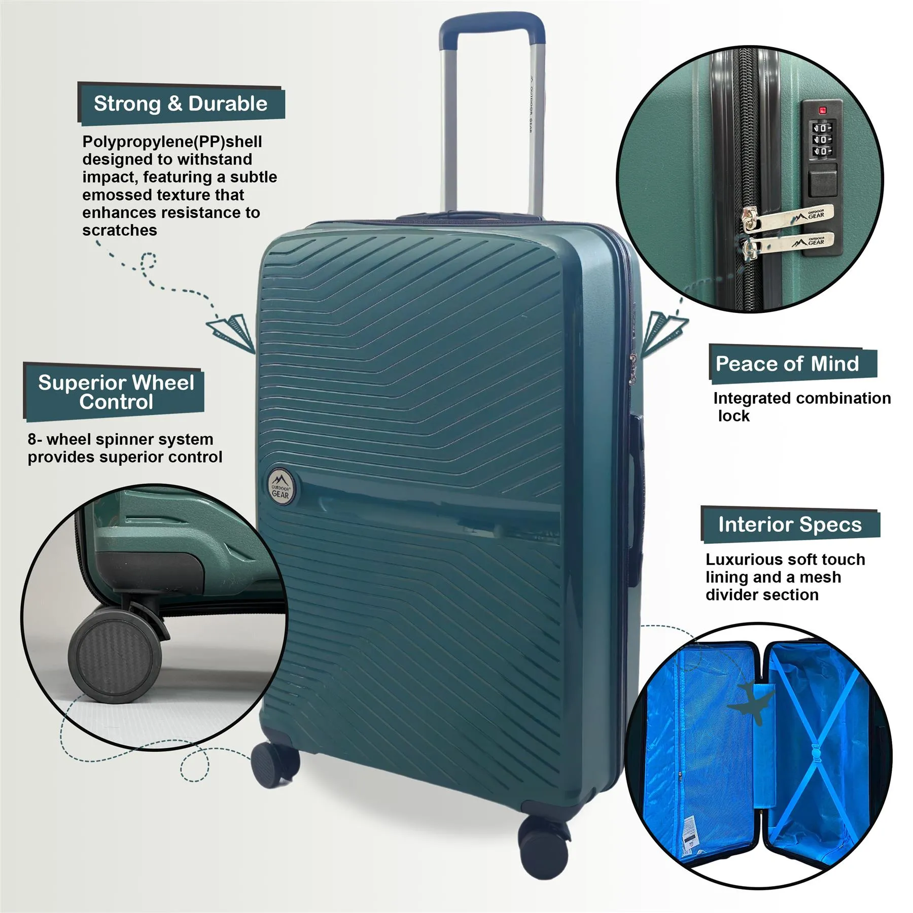 Cabin Suitcase 55 x 35 x 22 cm Hard Shell Luggage