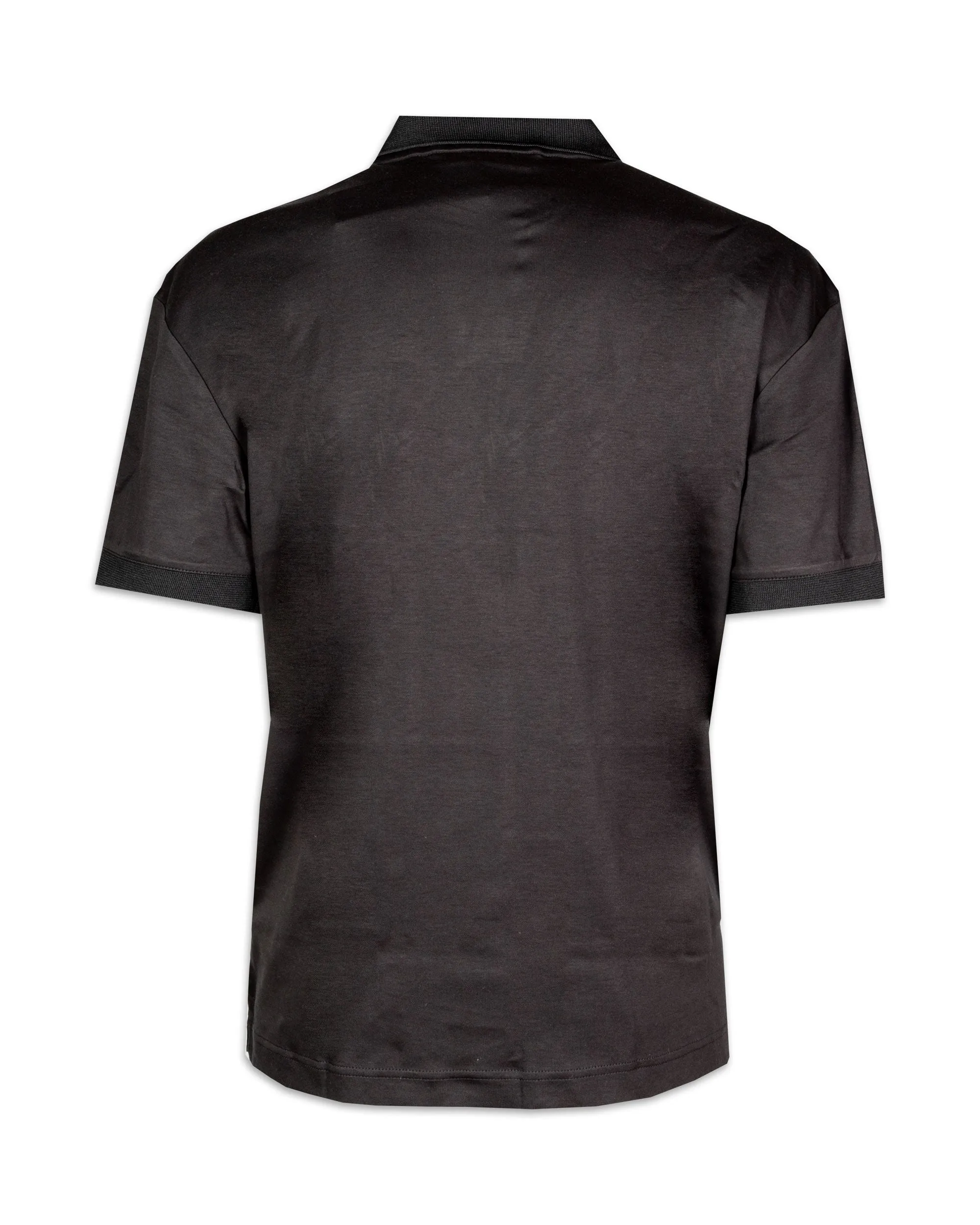 Calvin Klein men's polo shirt smooth cotton open placket black