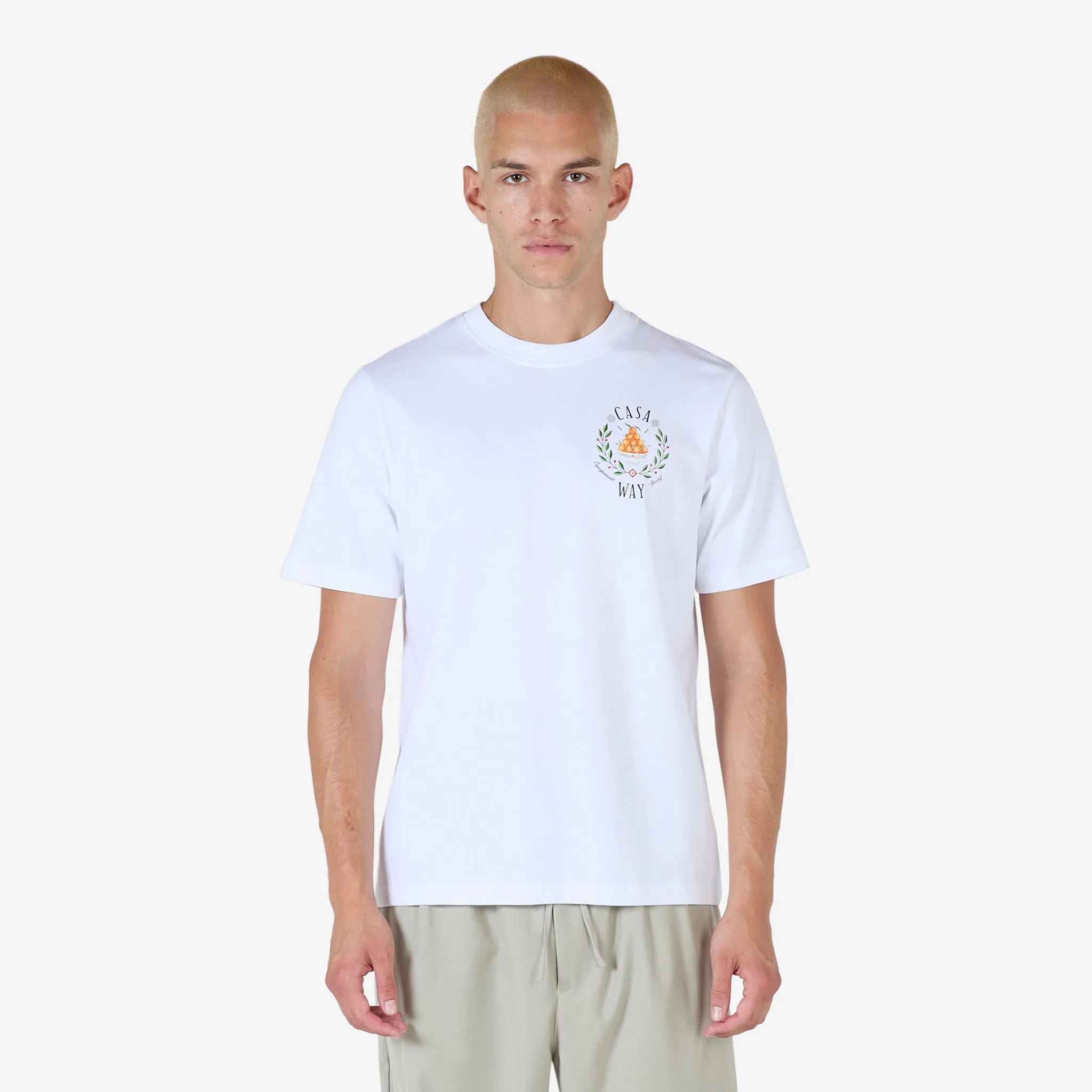 Casa Way White T-Shirt with Printed Design