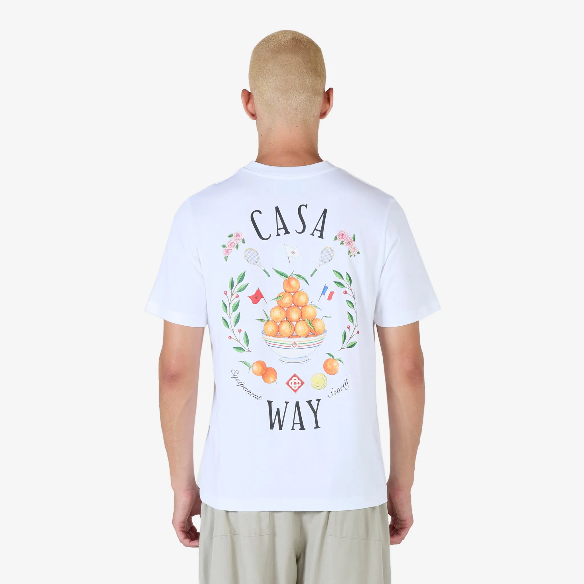 Casa Way White T-Shirt with Printed Design