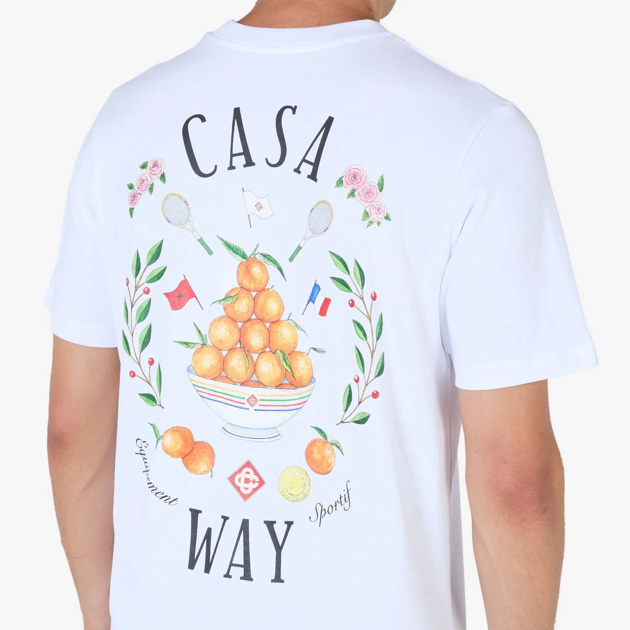 Casa Way White T-Shirt with Printed Design