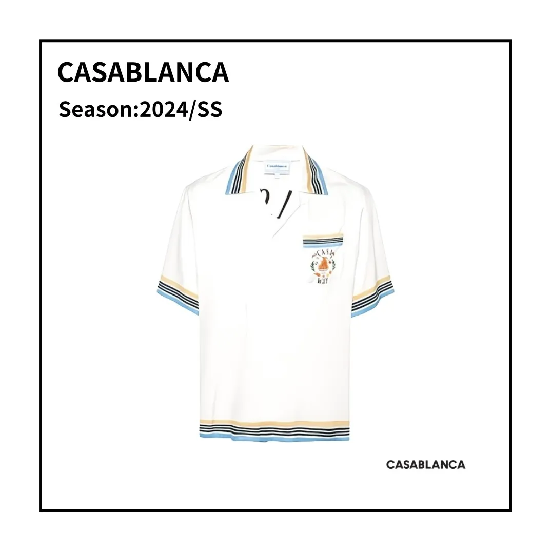 Casablanca | Silk Short Sleeve Logo Polos - Buy Online