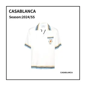 Casablanca | Silk Short Sleeve Logo Polos - Buy Online