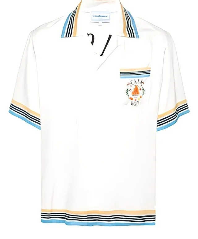 Casablanca | Silk Short Sleeve Logo Polos - Buy Online