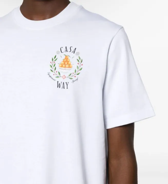 Casablanca Cotton Logo T-Shirts | Short Sleeves Crew Neck