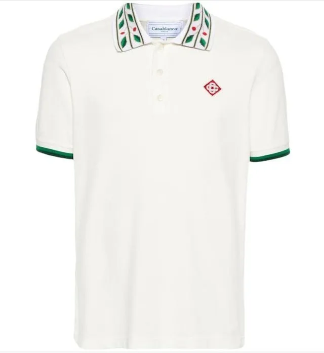 Casablanca Cotton Polo Shirts | Short Sleeves | Street Style Logo