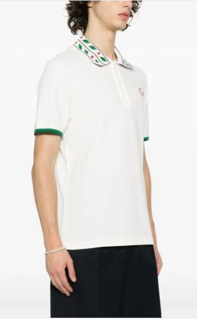 Casablanca Cotton Polo Shirts | Short Sleeves | Street Style Logo