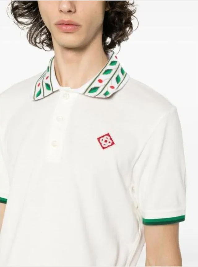 Casablanca Cotton Polo Shirts | Short Sleeves | Street Style Logo