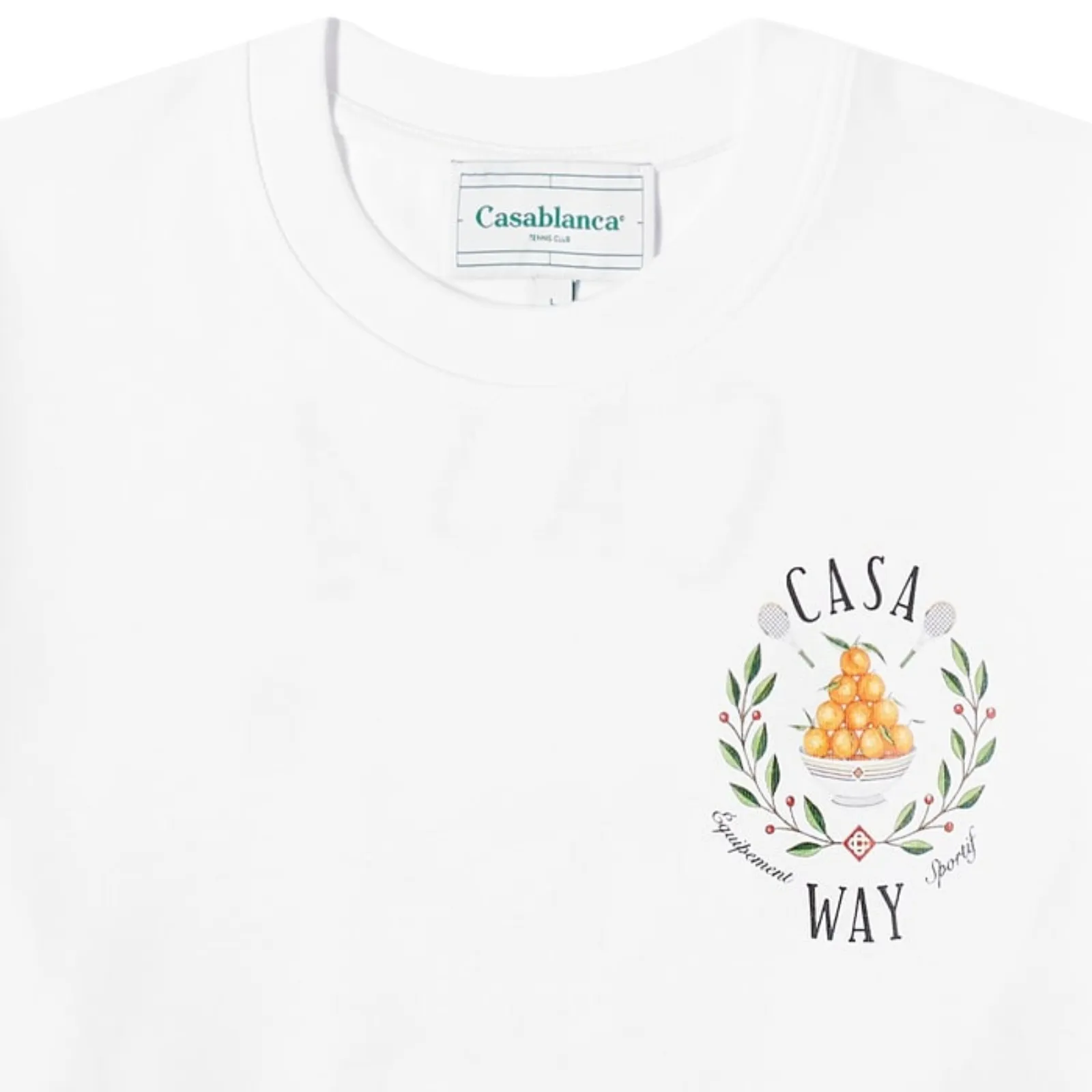 Casablanca Crew Neck Unisex Street Style Cotton Short Sleeves Logo Shirt