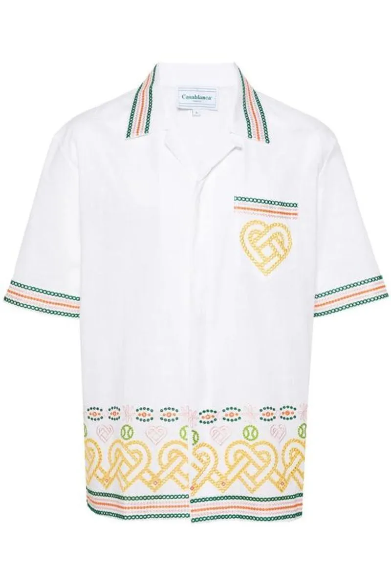 Casablanca Heart Cotton Shirts - Short Sleeves - Top Quality - Affordable Prices.