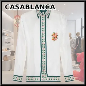 Casablanca Long Sleeve Logo Shirts - Silk Street Style | Shop Now