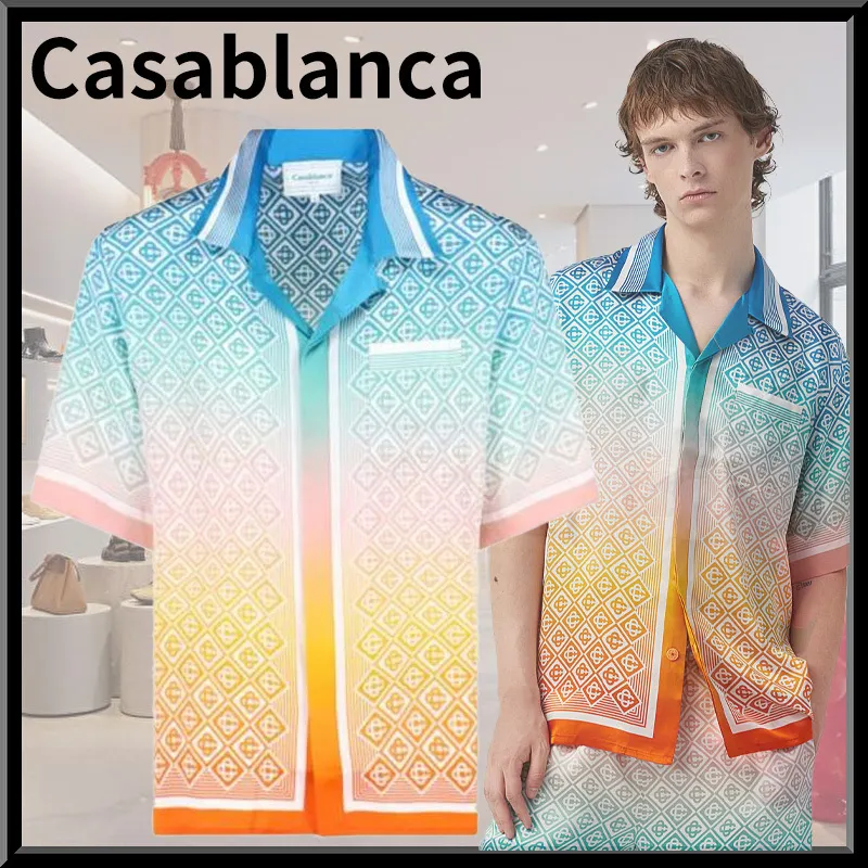 Casablanca Monogram Silk Shirts | Short Sleeves