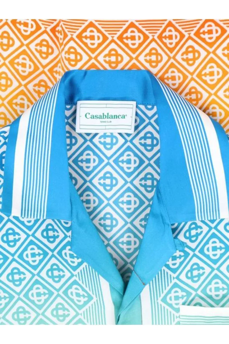 Casablanca Monogram Silk Shirts | Short Sleeves