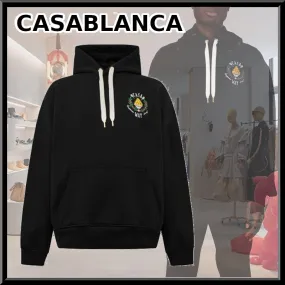 Casablanca Pullovers | Unisex Street Style Long Sleeves Plain Cotton Logo